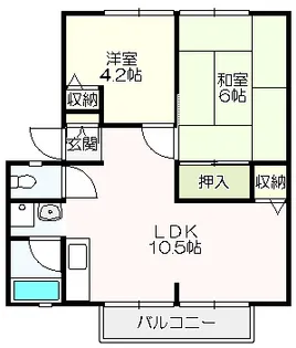 サンヴィレッジ介良 B棟【201号室】の間取り