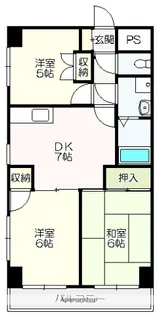 パレスハイツ萩野【3階】の間取り
