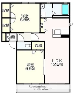 シャーメゾン・いずみの A棟【202号室】の間取り