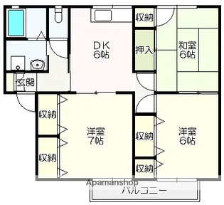 マンションハウス中村Ⅱ【201号室】の間取り