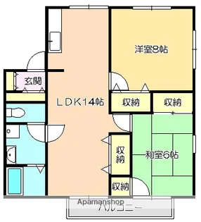 パークサイドアサヒC棟【102号室】の間取り