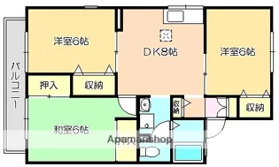 パークサイドアサヒB棟【101号室】の間取り