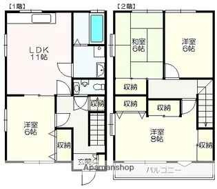 高知県高知市介良乙【テラスハウス】の間取り