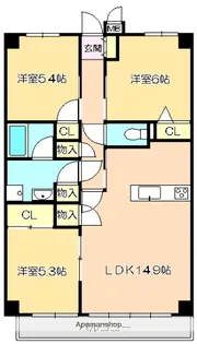ソレイユE【5階】の間取り