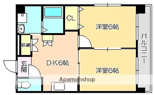 ヴィラ鯉ノ丸 Ⅰ【301号室】の間取り