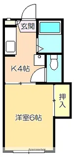 ハイツ蒲原【102号室】の間取り