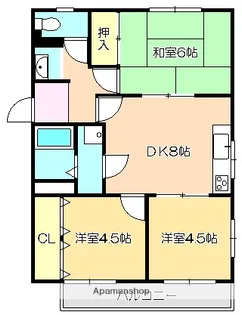 西山ハイツⅢ【201号室】の間取り
