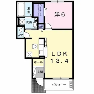 ペルル東浜Ⅱ【1階】の間取り