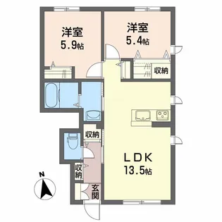 シャーメゾン・ミーオ【1階】の間取り