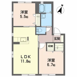 メゾンボヌールⅡ A棟【1階】の間取り