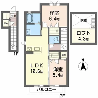 シャーメゾン アリエス【2階】の間取り