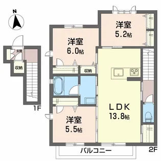 シャーメゾン ルボワ B棟【2階】の間取り