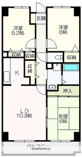 カランドリエ大篠【1階】の間取り