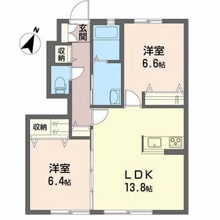 シャーメゾン秦山Ⅱ【1階】の間取り
