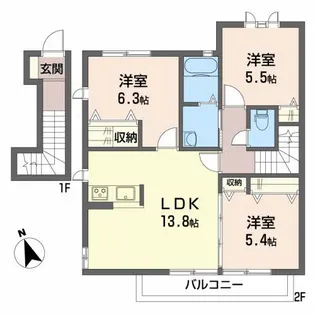 アルカ・フトーラ A棟【2階】の間取り