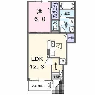 クラール野市C【1階】の間取り