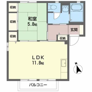 山中ハイツ【2階】の間取り