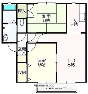 フローラル薊野Ⅲ【2階】の間取り