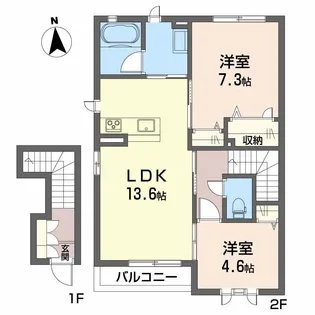 シャーメゾンK【2階】の間取り