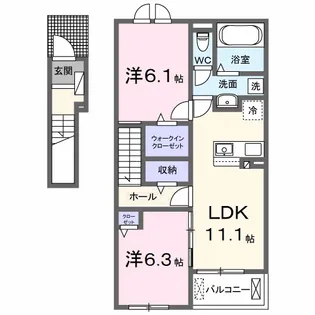 デナーダ【2階】の間取り