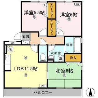 ディアコート札場 A棟【2階】の間取り