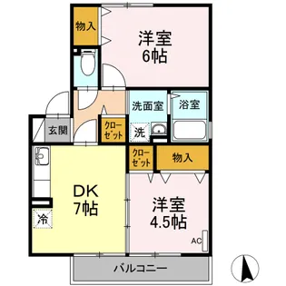 シェル・ド・エトワール【2階】の間取り