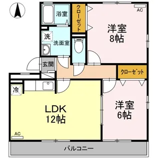 コートドール海老ノ丸 B棟【2階】の間取り