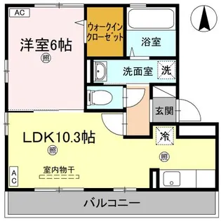 リビングタウン北川添 B棟【2階】の間取り