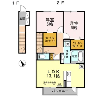クレストⅢ【2階】の間取り