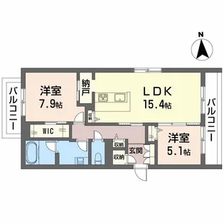 ベレオニシムラⅡ【3階】の間取り