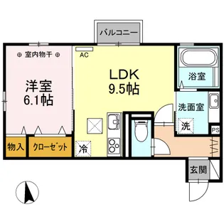 セジュールのいち【1階】の間取り