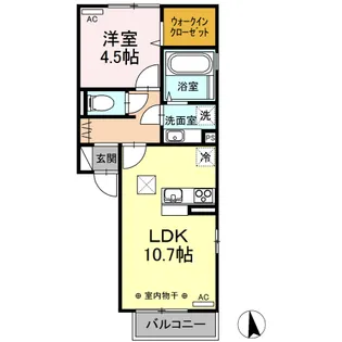 セジュールのいち【1階】の間取り
