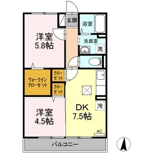 ジュネス北御座【1階】の間取り