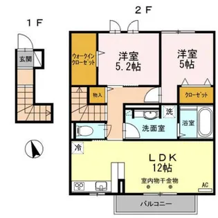 ハウオリ オハナ サコ【2階】の間取り