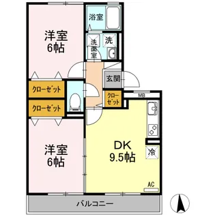 パストラル B棟【2階】の間取り