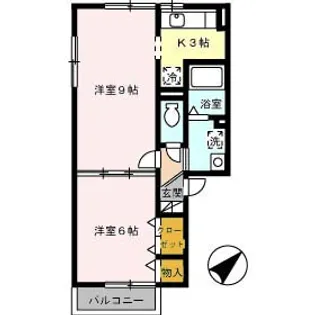 ラ・クレール薊野【2階】の間取り