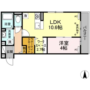 リラクコート【303号室】の間取り