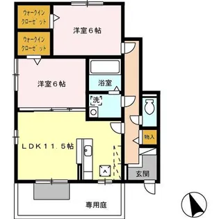 セゾンコートII 春・夏 夏【1階】の間取り