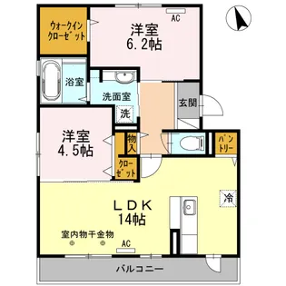 クレストII A棟【3階】の間取り