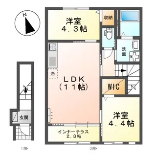 ラ メゾンあけぼのⅡ【2階】の間取り