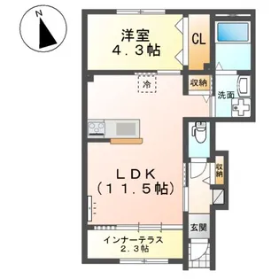 ラ メゾンあけぼのⅡ【1階】の間取り