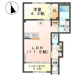 ラ メゾンあけぼのⅡ【1階】の間取り