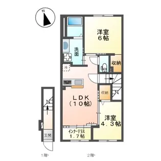 ラ メゾンあけぼのⅠ【2階】の間取り