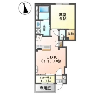 ラ メゾンあけぼのⅠ【1階】の間取り