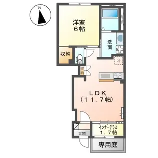 ラ メゾンあけぼのⅠ【1階】の間取り