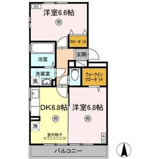 リビングタウン北川添 A棟【2階】の間取り