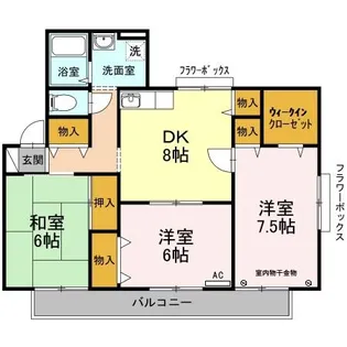 ファミール・ド・鹿児 A棟【2階】の間取り