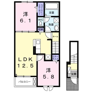 LUNA&LA(ルナアンドラ)【2階】の間取り