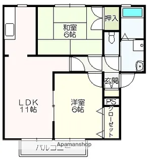 フライハイト丸池 A棟【105号室】の間取り