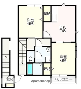 コーポ慈【202号室】の間取り